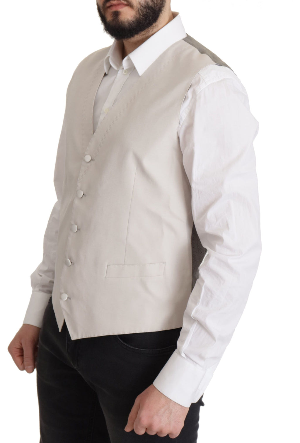 Dolce & Gabbana Grauer Seidenblazer einreihig 2tlg.