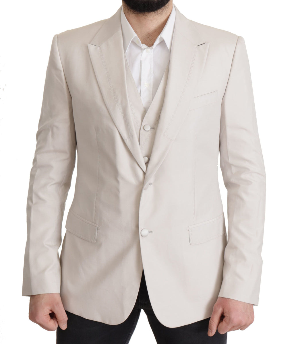 Dolce & Gabbana Grauer Seidenblazer einreihig 2tlg.