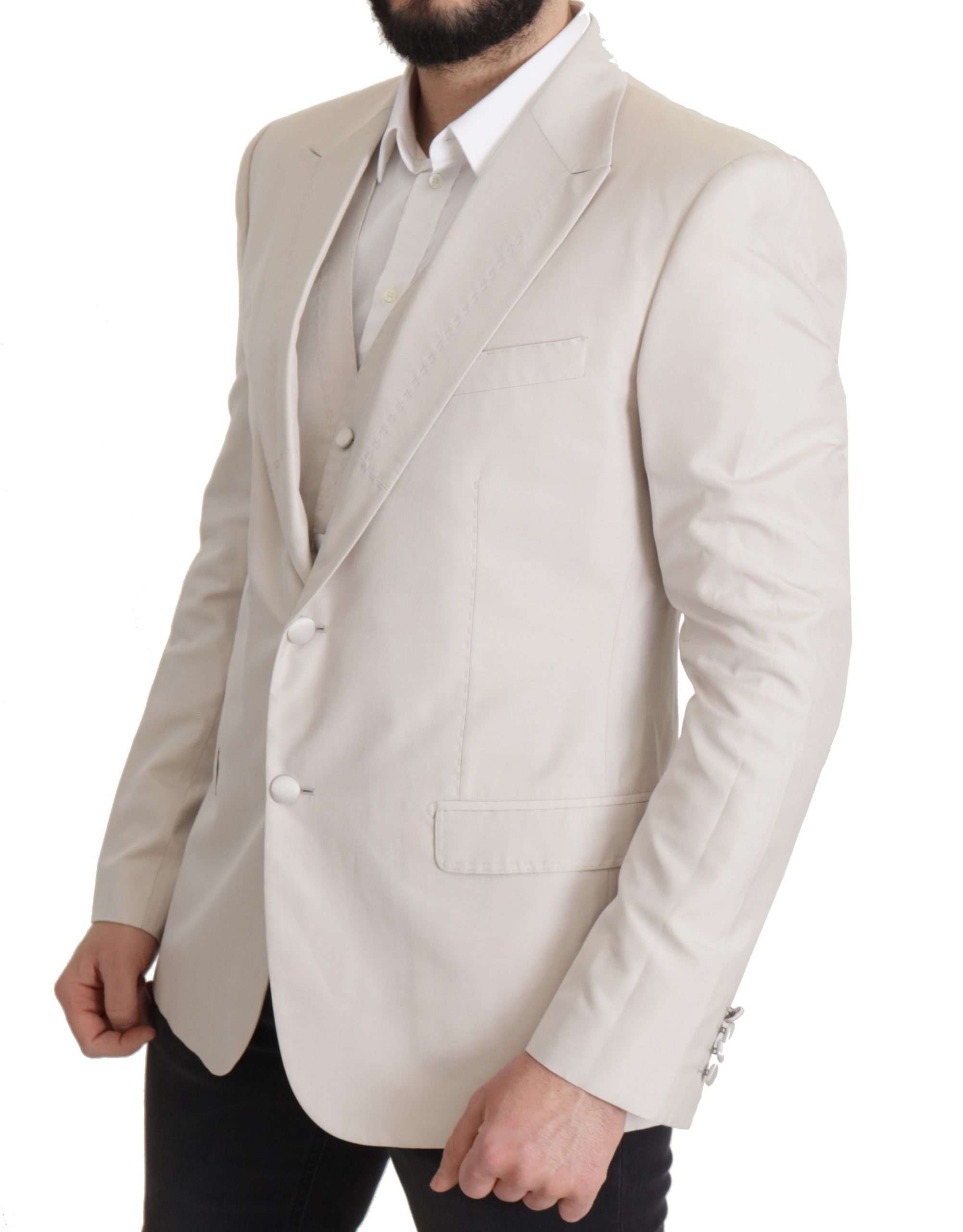 Dolce & Gabbana Grauer Seidenblazer einreihig 2tlg.