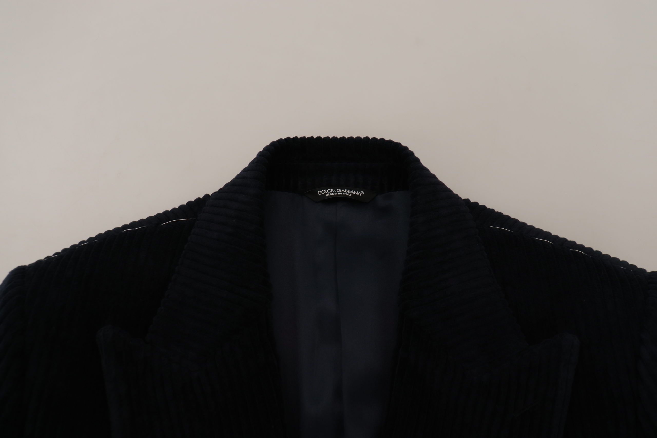 Dolce & Gabbana Schwarzer Baumwoll-Cardigan Langer Mantel Herrenjacke