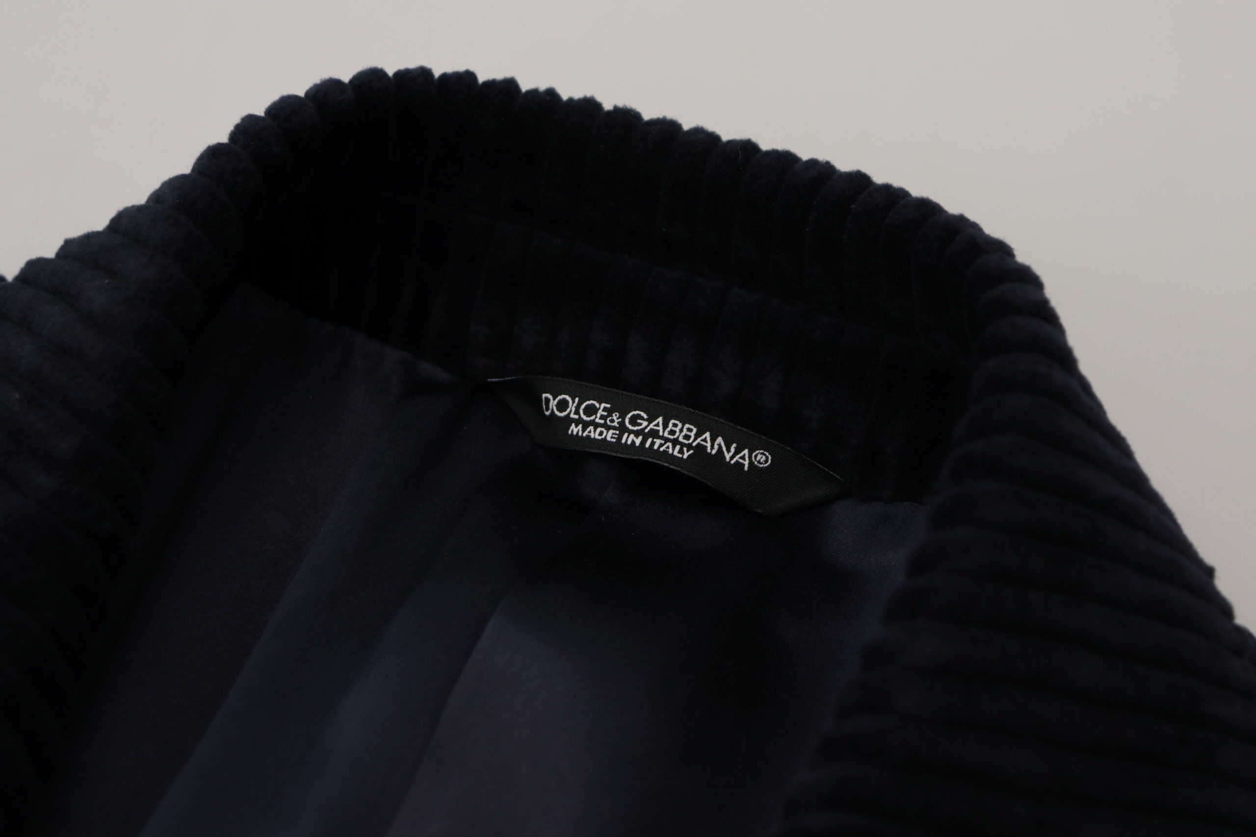 Dolce & Gabbana Schwarzer Baumwoll-Cardigan Langer Mantel Herrenjacke