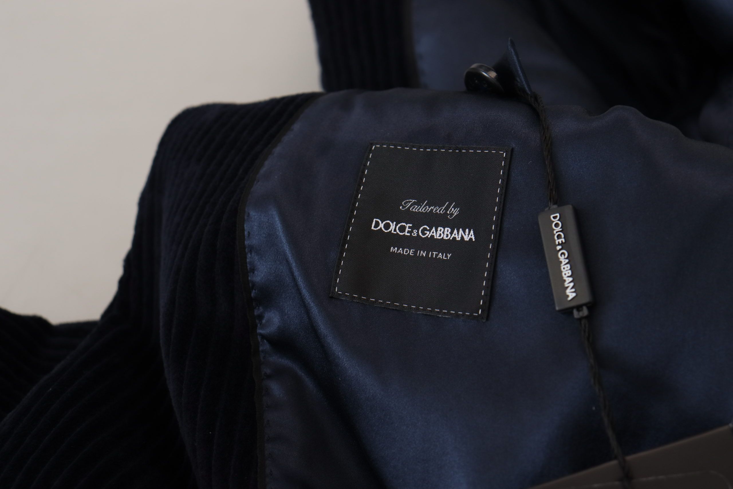 Dolce & Gabbana Schwarzer Baumwoll-Cardigan Langer Mantel Herrenjacke