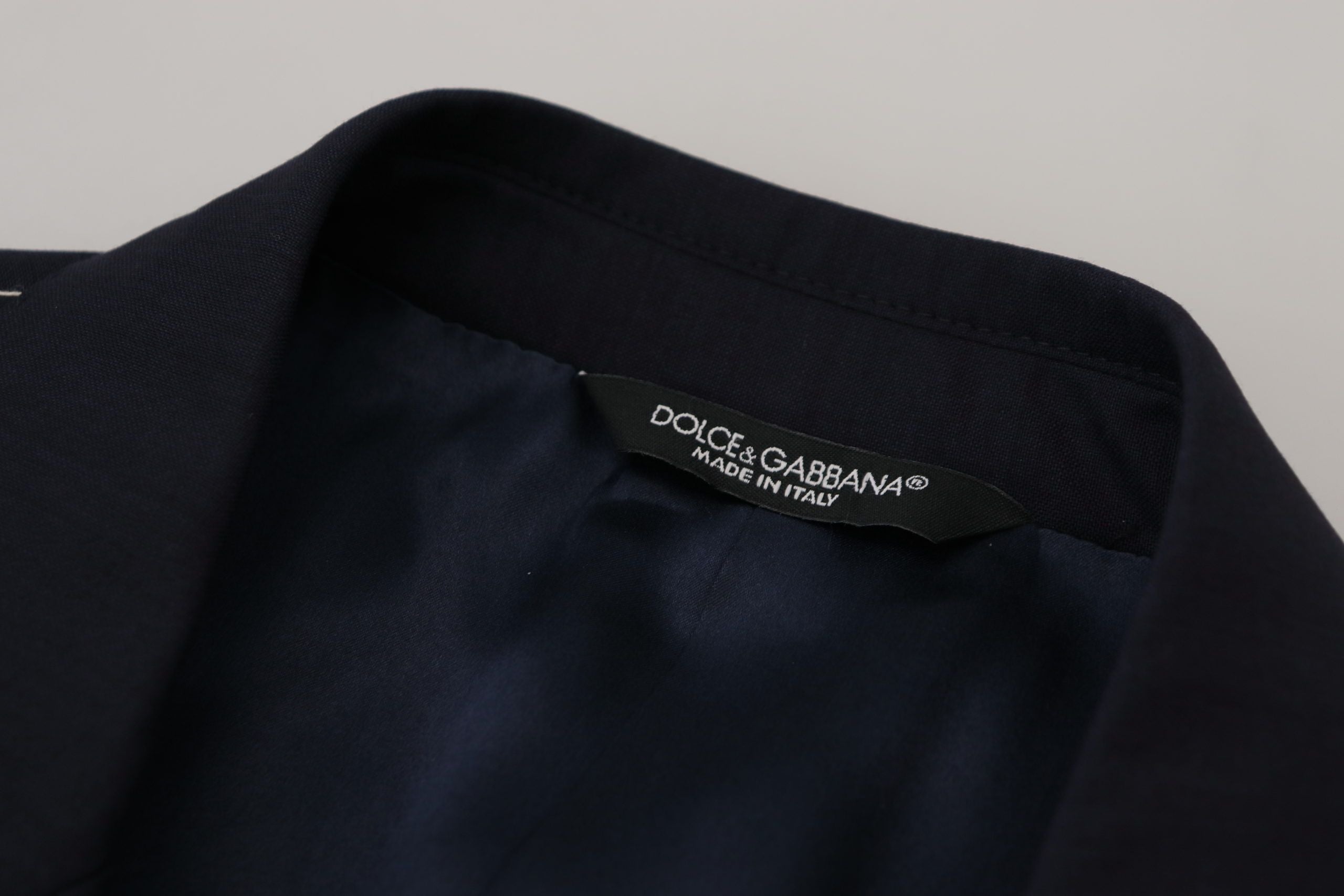 Dolce & Gabbana Blauer einreihiger Wollmantel Blazer