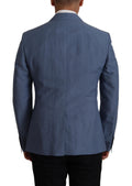 Dolce & Gabbana Blauer Einreihiger Logo-Blazer