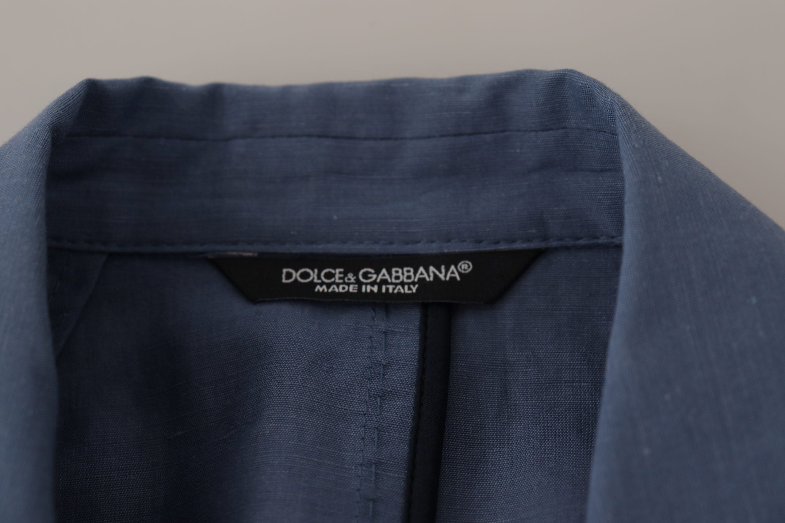 Dolce & Gabbana Blauer Einreihiger Logo-Blazer