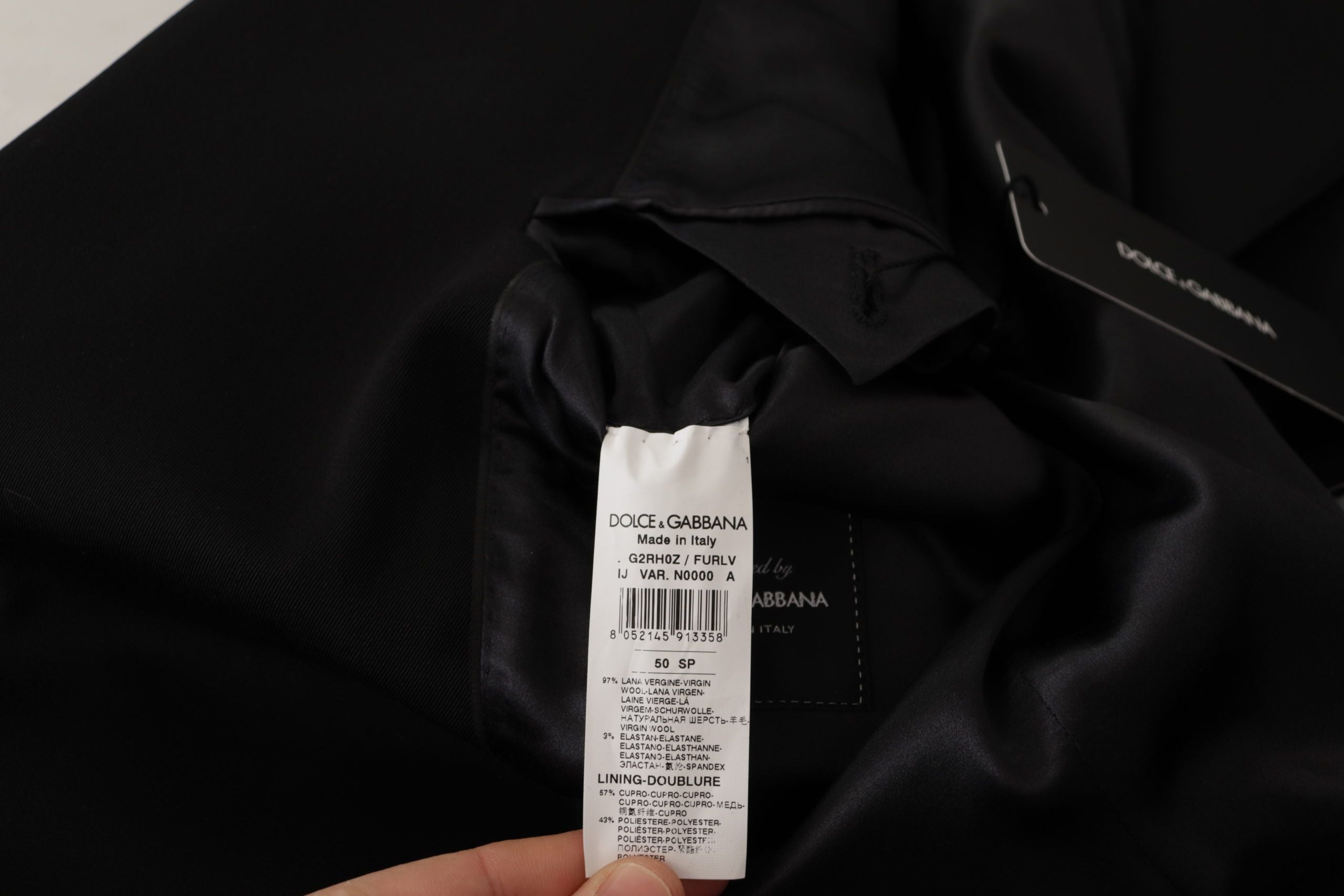 Dolce & Gabbana Schwarzes Einreihiges Sakko aus Wolle