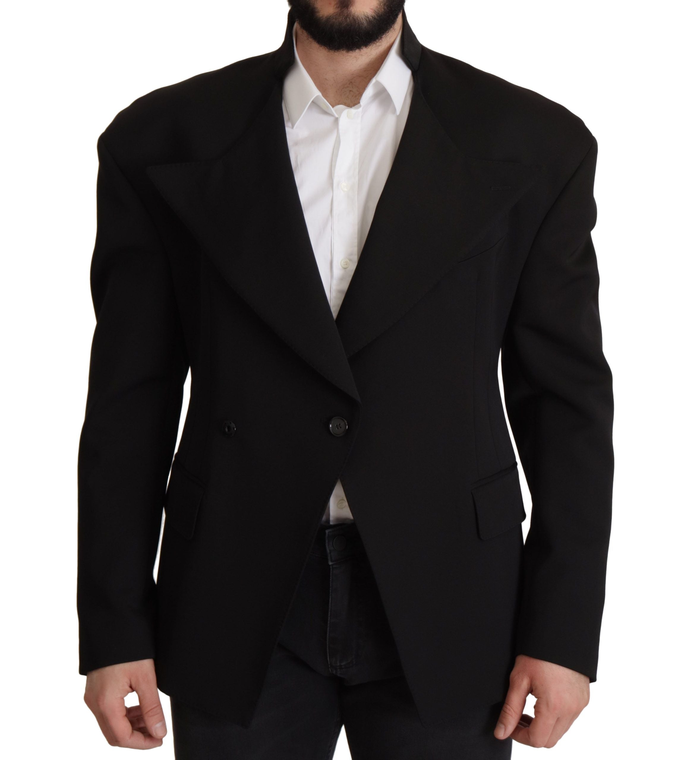 Dolce & Gabbana Schwarzes Einreihiges Sakko aus Wolle