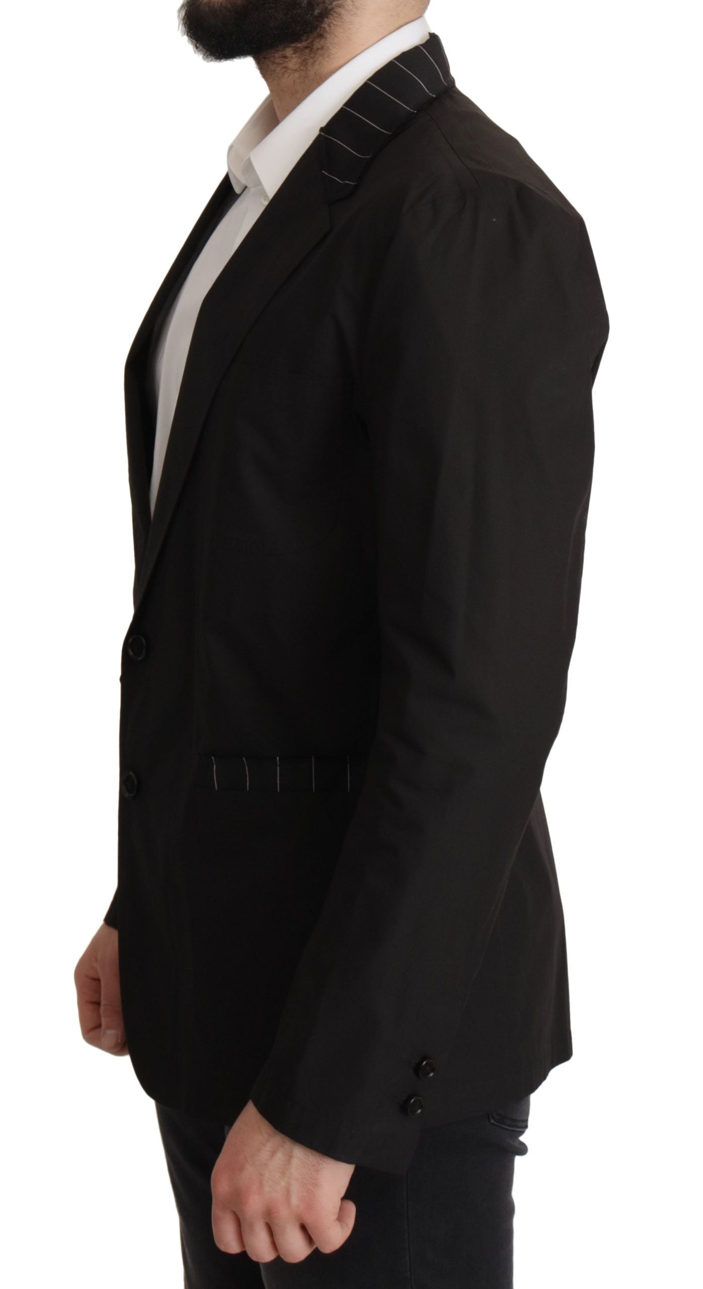 Dolce & Gabbana Schwarzer Einreihiger Blazer aus Baumwolle