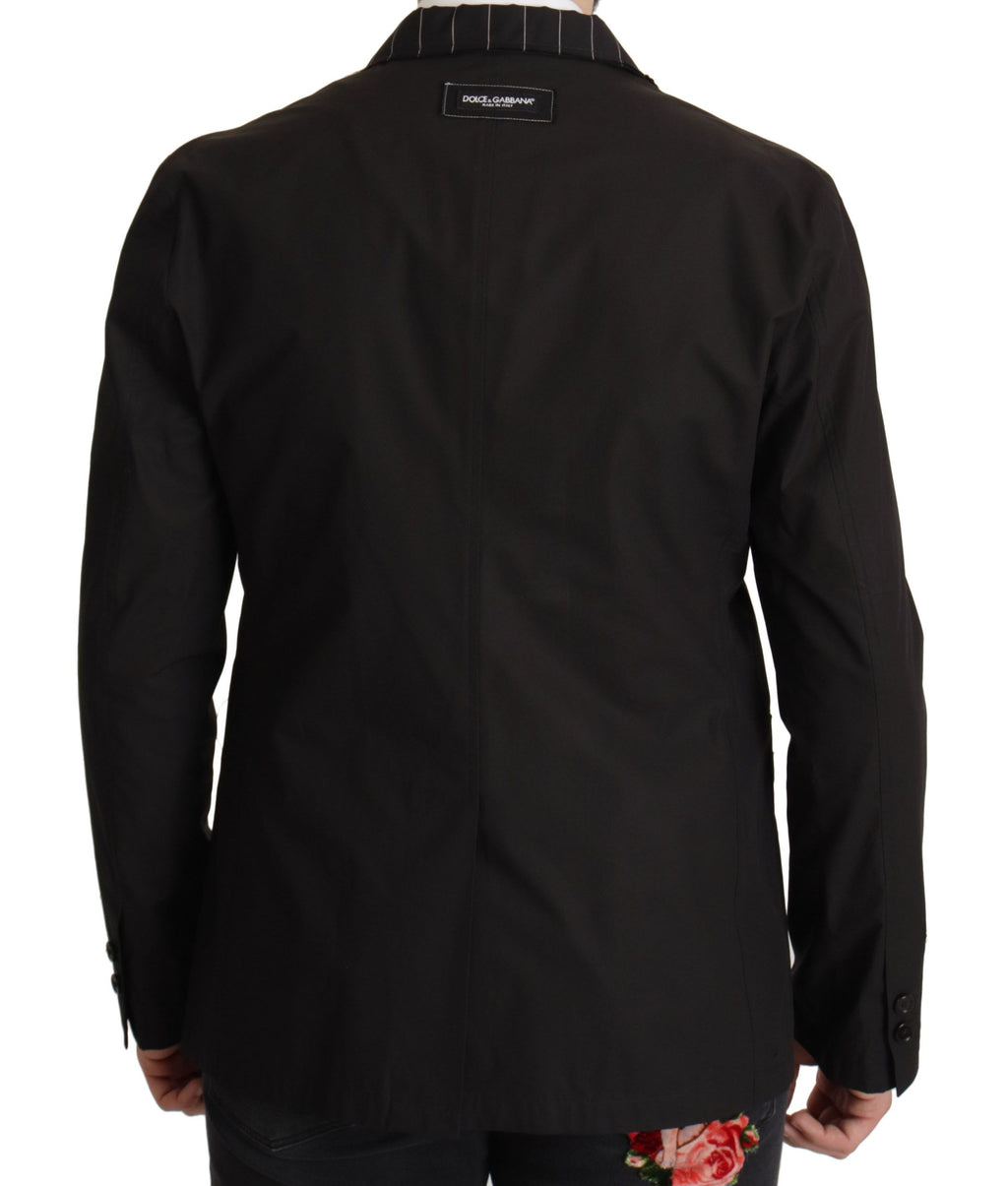 Dolce & Gabbana Schwarzer Einreihiger Blazer aus Baumwolle