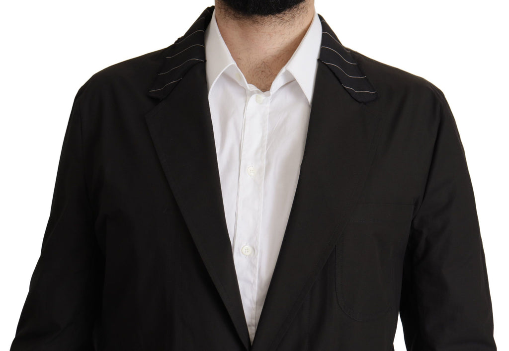 Dolce & Gabbana Schwarzer Einreihiger Blazer aus Baumwolle