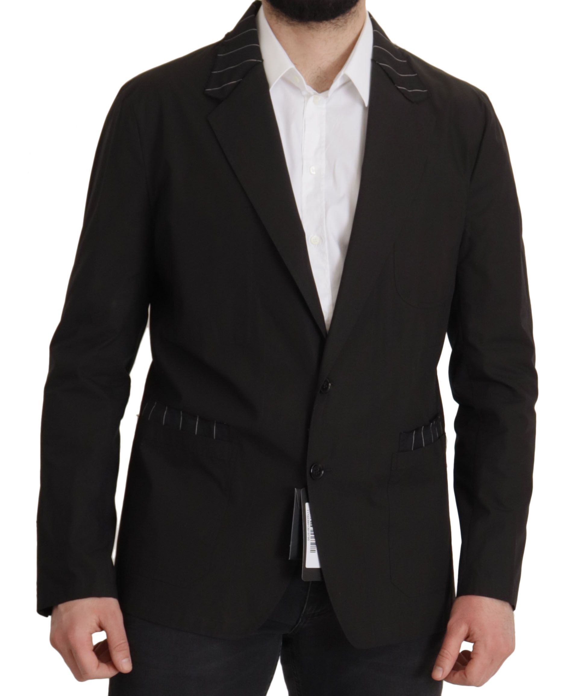 Dolce & Gabbana Schwarze einreihige Blazerjacke aus Baumwolle