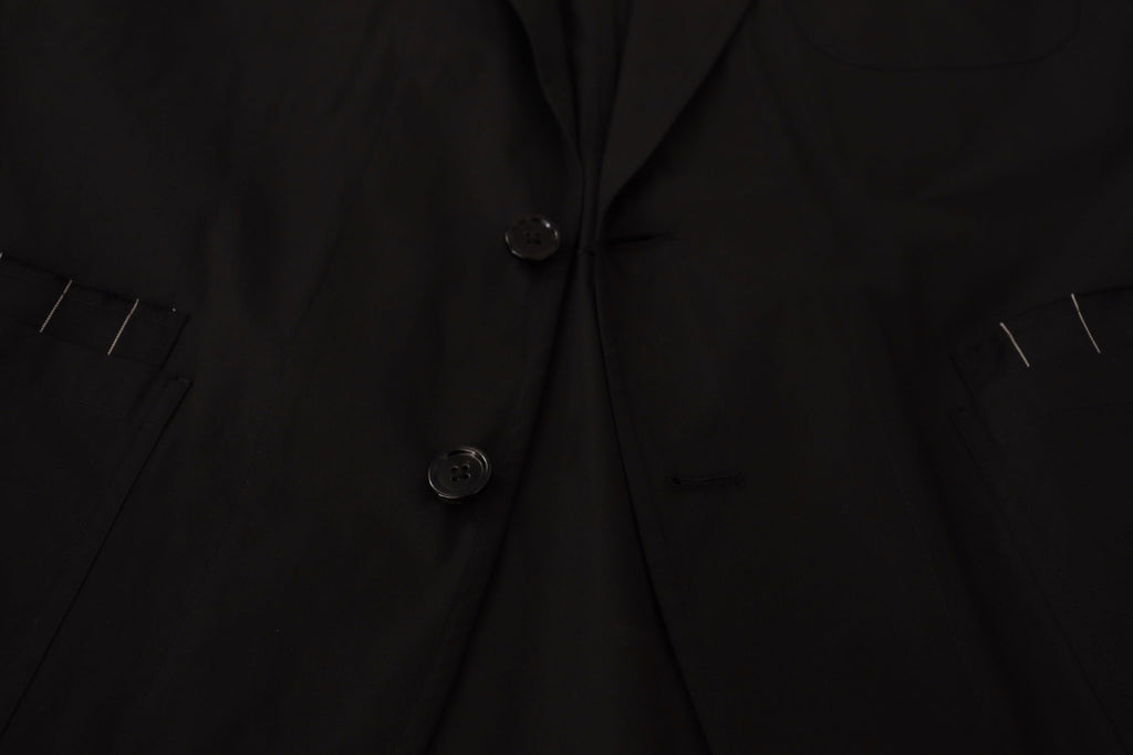 Dolce & Gabbana Schwarze einreihige Blazerjacke aus Baumwolle