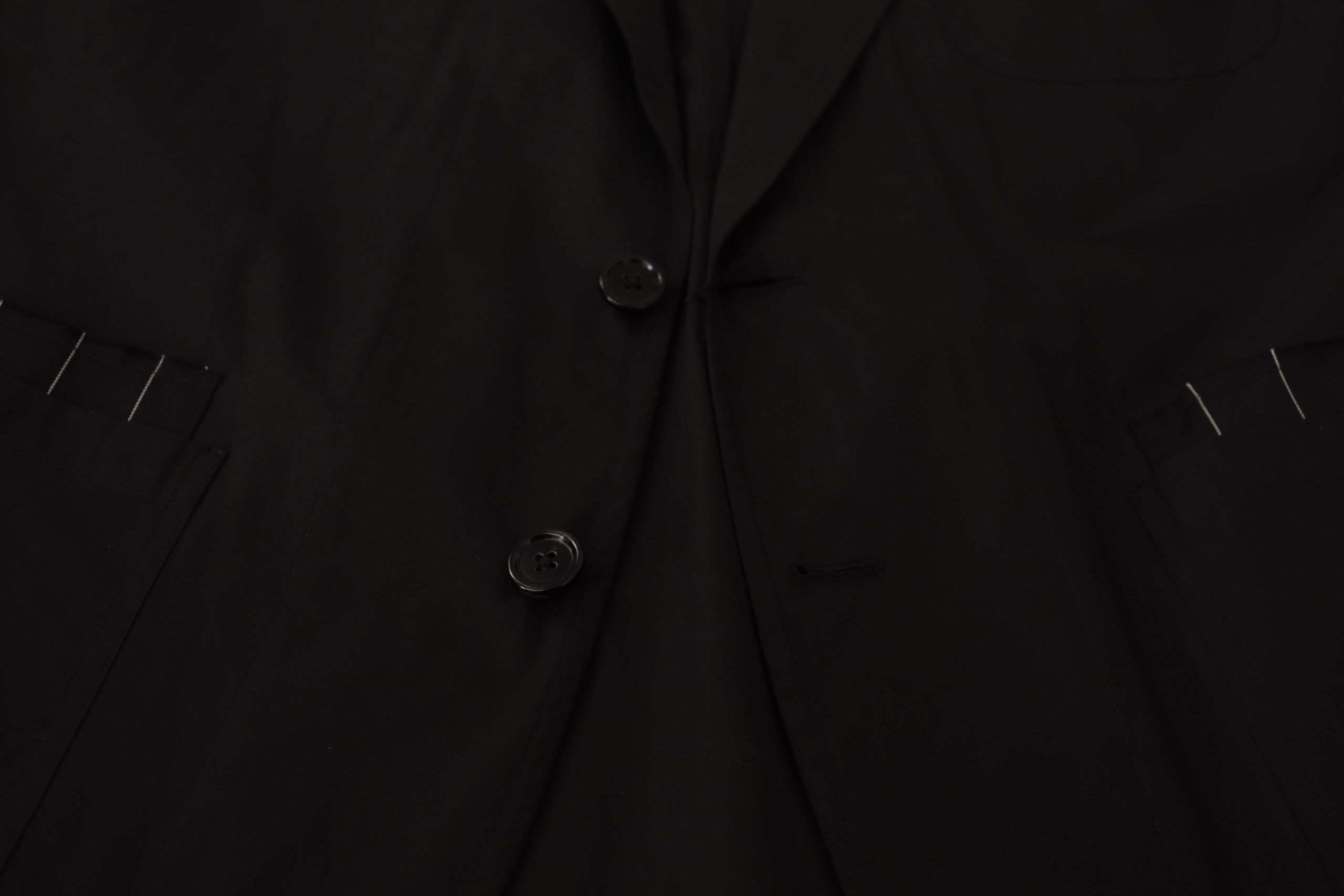 Dolce & Gabbana Schwarze einreihige Blazerjacke aus Baumwolle