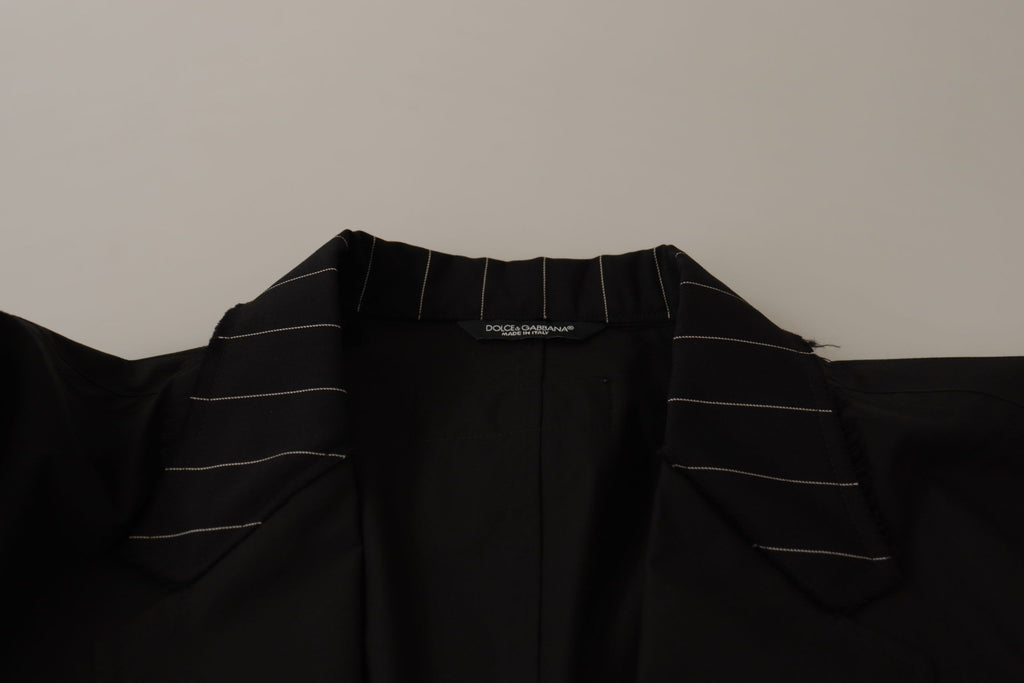 Dolce & Gabbana Schwarzer Einreihiger Blazer aus Baumwolle