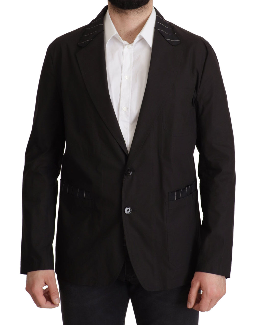 Dolce & Gabbana Schwarze einreihige Blazerjacke aus Baumwolle