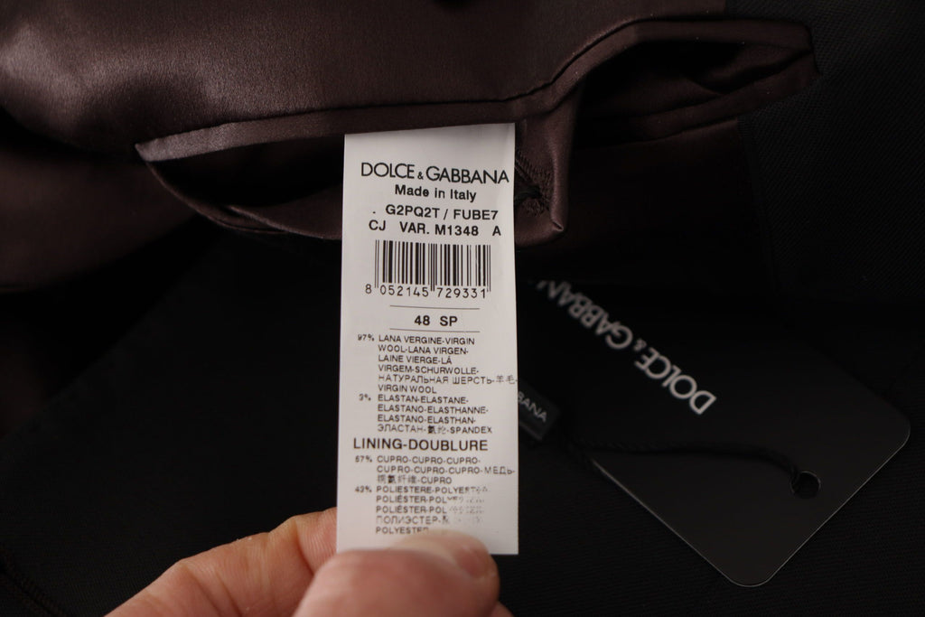 Dolce & Gabbana Schwarzer einreihiger Blazer aus Wolle v