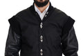 Dolce & Gabbana Schwarze Nylonjacke mit Kristallknöpfen