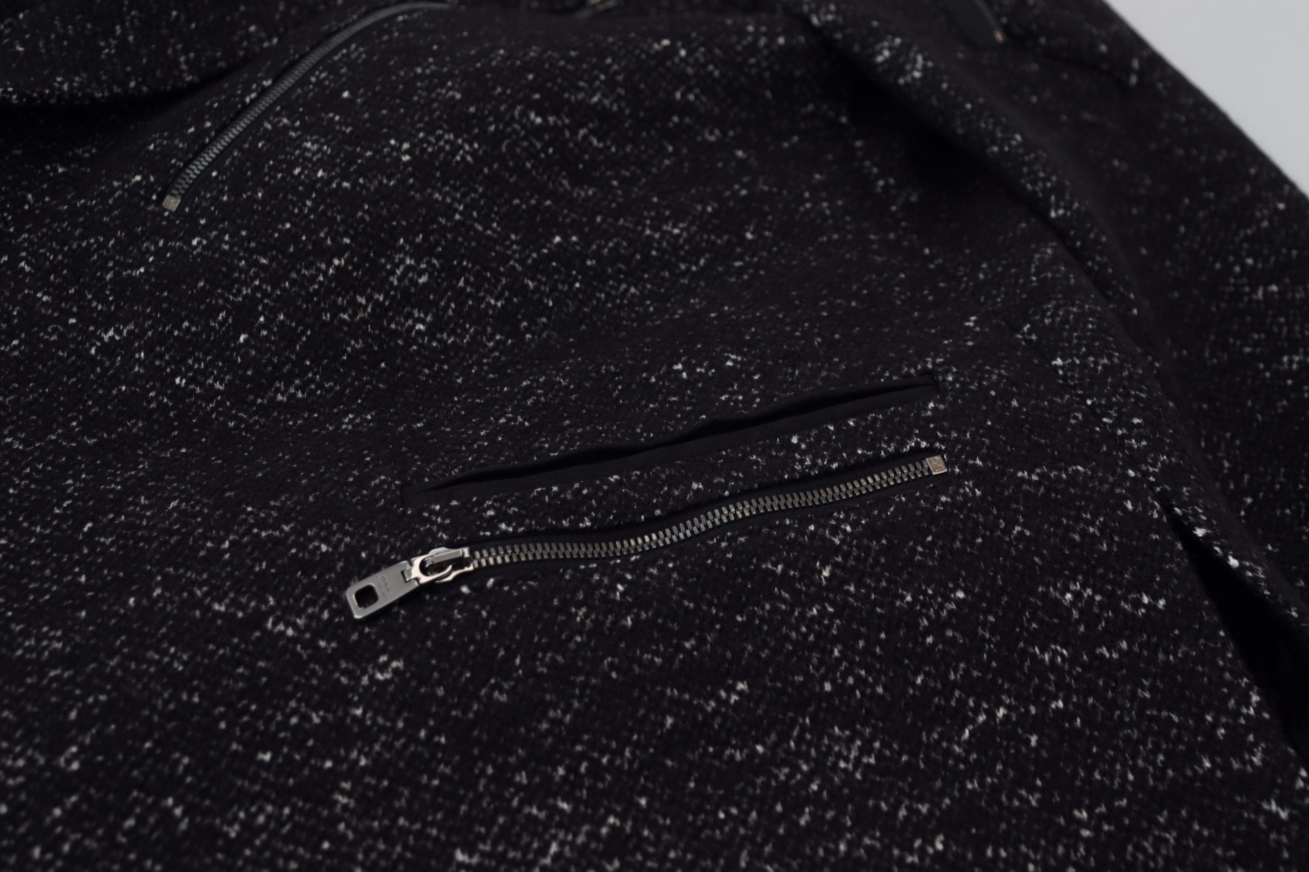 Dolce & Gabbana Schwarzer Wollmantel Zweireiher Herrenjacke