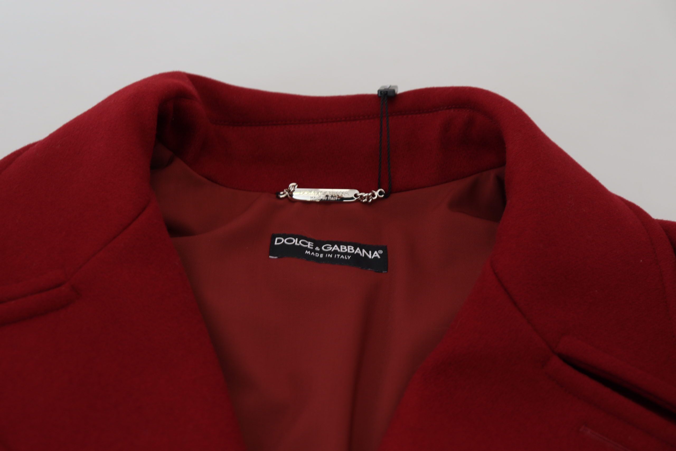 Dolce & Gabbana Roter Wollmantel Zweireiher Jacke