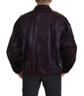 Dolce & Gabbana Bordeaux Nylon Herrenmantel Jacke mit Kragen