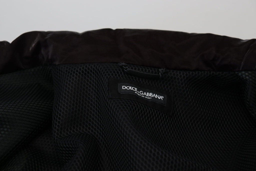 Dolce & Gabbana Bordeaux Nylon Herrenmantel Jacke mit Kragen