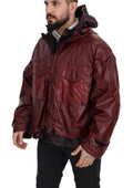 Dolce & Gabbana Bordeaux Baumwolljacke mit Kapuze und durchgehendem Reißverschluss