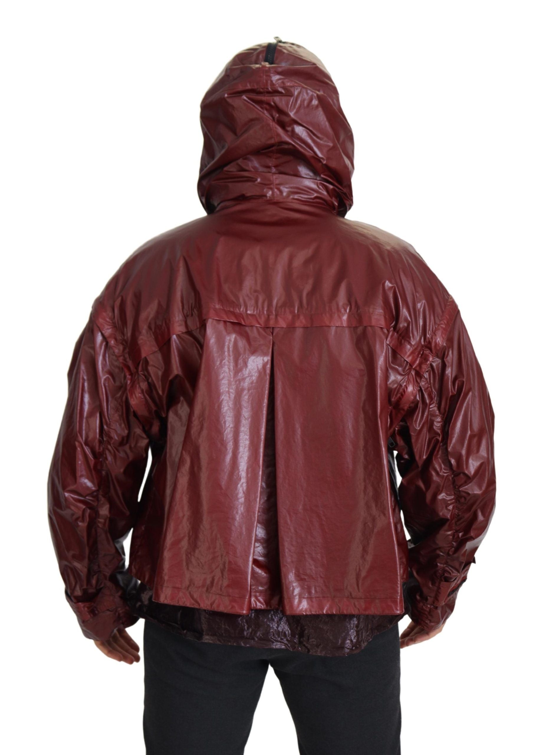 Dolce & Gabbana Bordeaux Baumwolljacke mit Kapuze und durchgehendem Reißverschluss