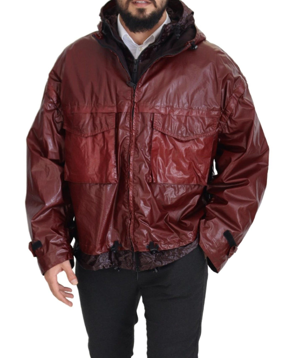 Dolce & Gabbana Bordeaux Baumwolljacke mit Kapuze und durchgehendem Reißverschluss