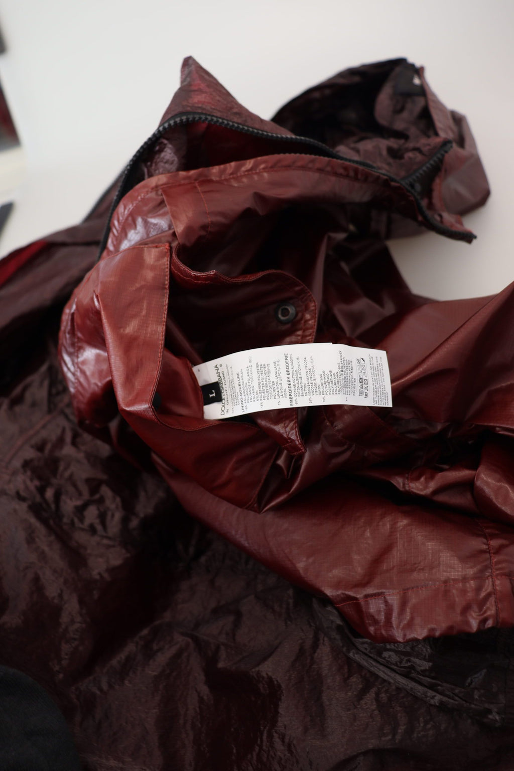 Dolce & Gabbana Bordeaux Baumwolljacke mit Kapuze und durchgehendem Reißverschluss