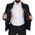 Dolce & Gabbana Schwarze Jacke aus Wolle mit Kragen und durchgehendem Reißverschluss
