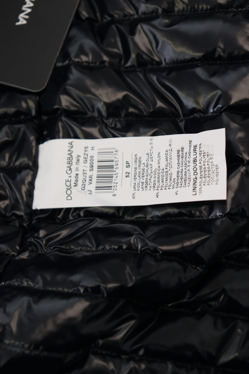 Dolce & Gabbana Schwarze Jacke aus Wolle mit Kragen und durchgehendem Reißverschluss