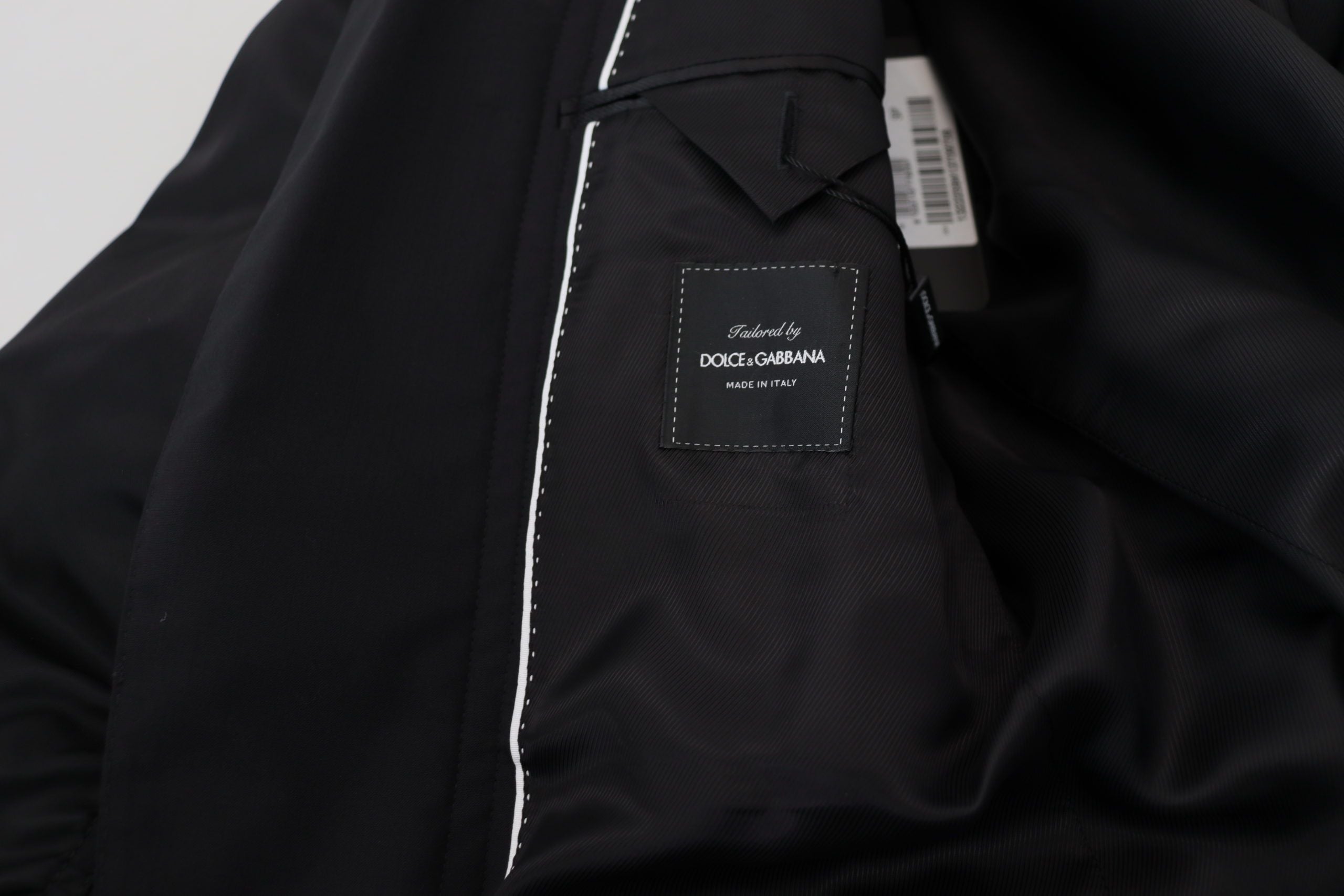 Dolce & Gabbana Schwarze Wolljacke mit durchgehendem Reißverschluss und langen Ärmeln