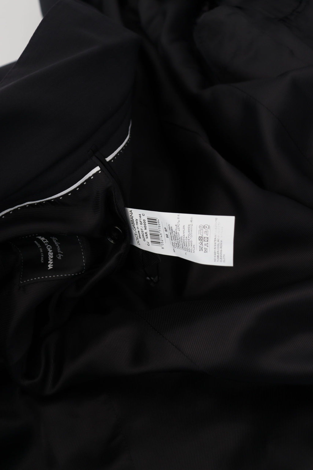 Dolce & Gabbana Schwarze Wolljacke mit durchgehendem Reißverschluss und langen Ärmeln