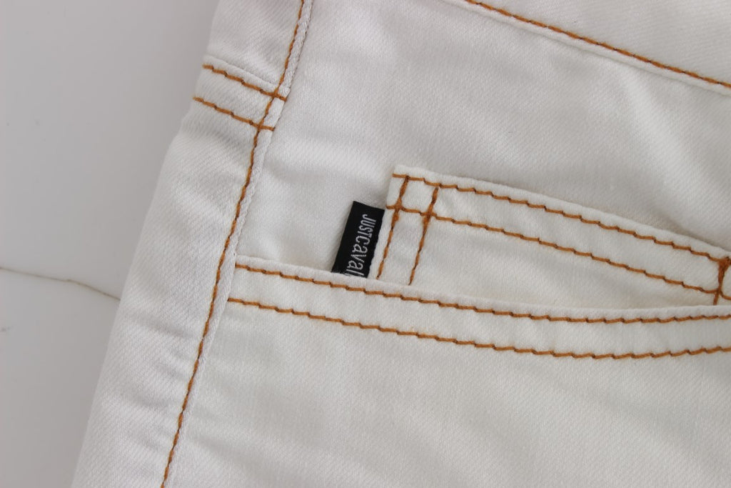 Cavalli Weiße Slim Fit Jeans aus Baumwollmischung