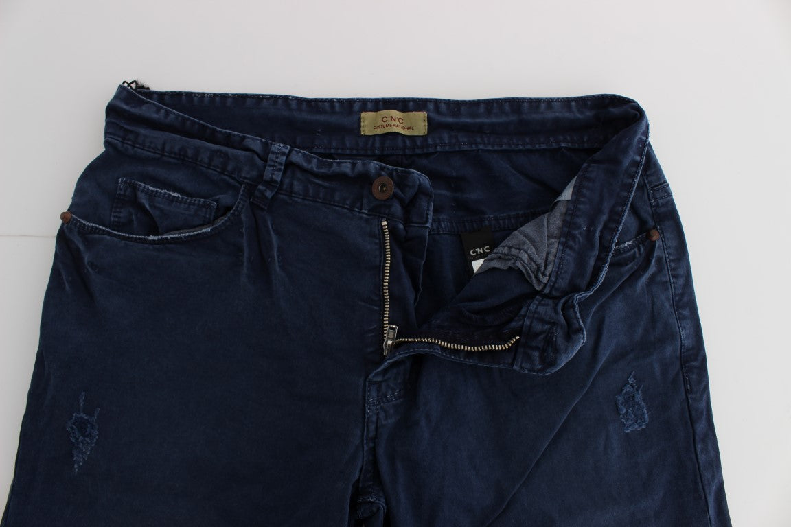 Costume National Blaue Denim-Jeans aus Baumwollmischung