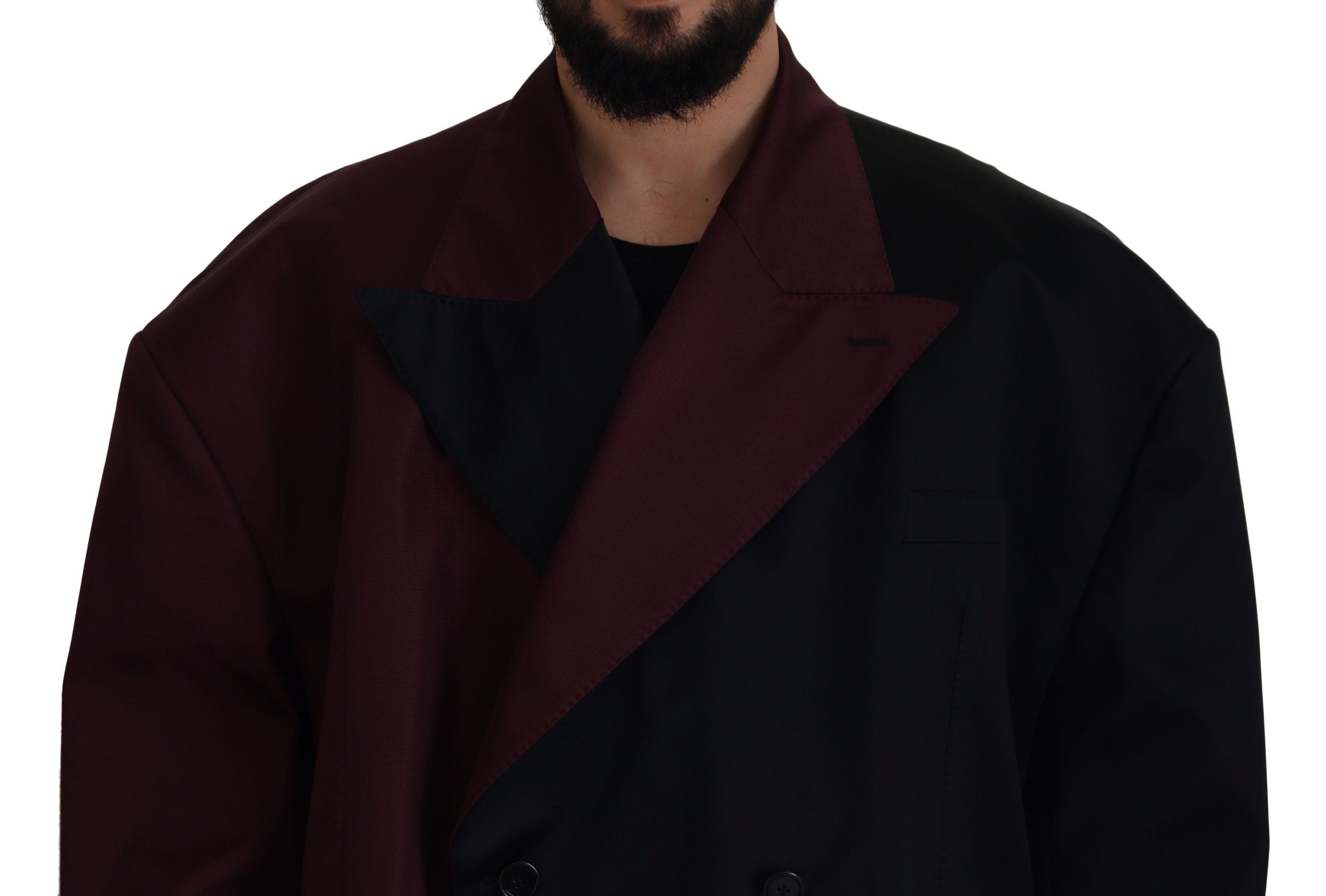 Dolce & Gabbana Bordeauxrote doppelreihige Jacke aus Polyester