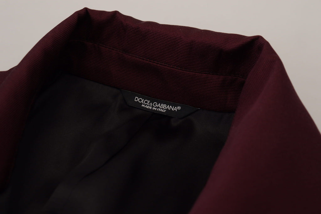 Dolce & Gabbana Bordeauxrote doppelreihige Jacke aus Polyester
