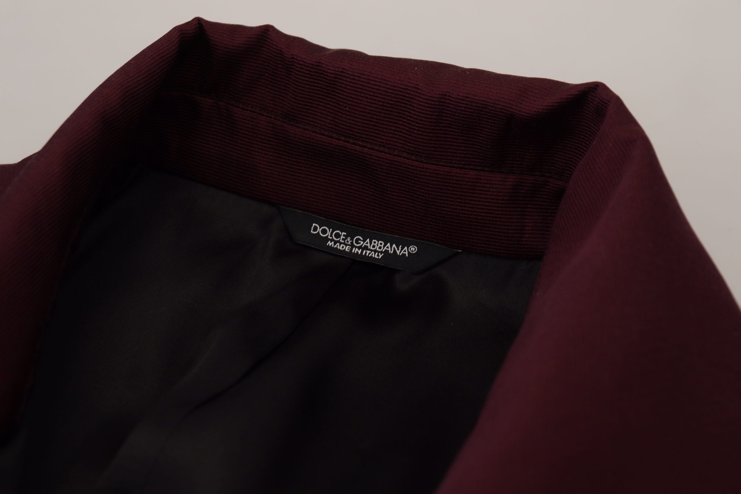 Dolce & Gabbana Bordeauxrote doppelreihige Jacke aus Polyester