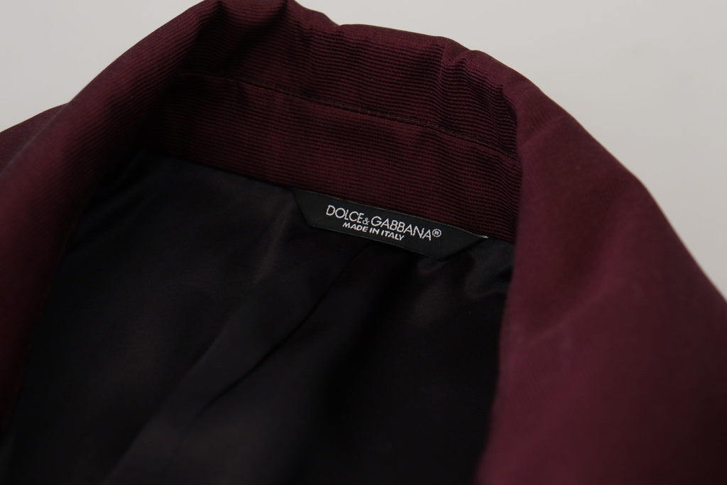 Dolce & Gabbana Bordeauxrote doppelreihige Jacke aus Polyester