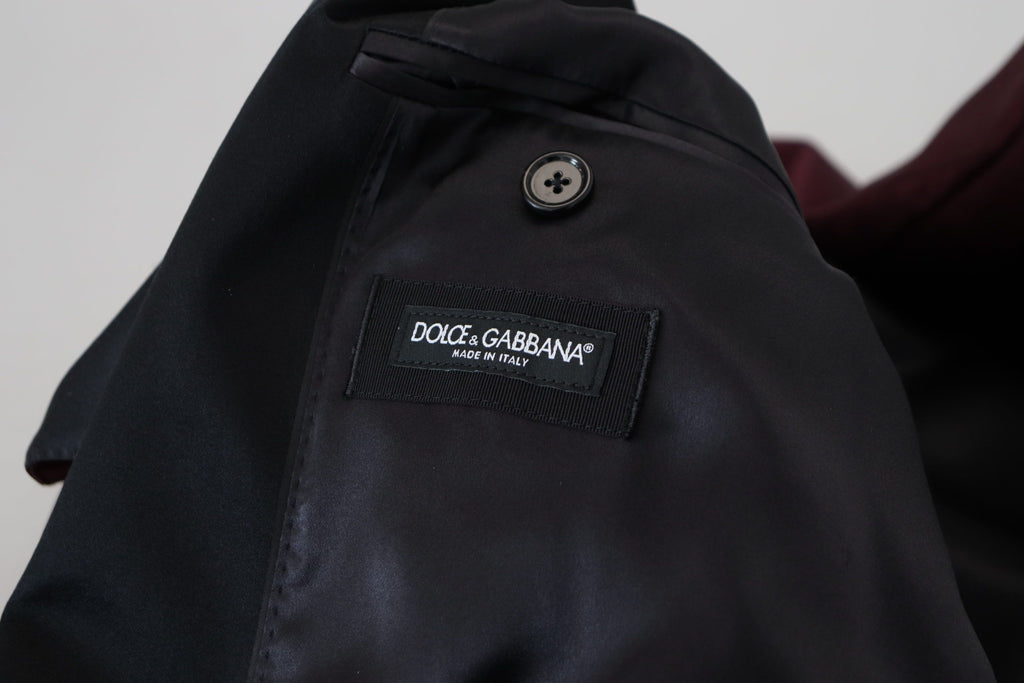 Dolce & Gabbana Bordeauxrote doppelreihige Jacke aus Polyester