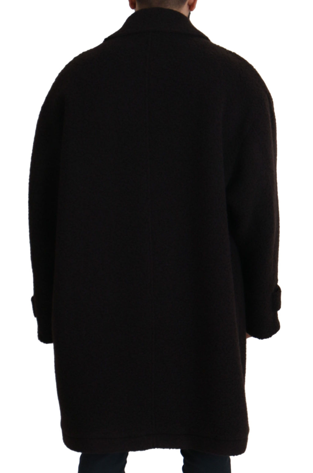 Dolce & Gabbana Schwarzer Alpaka Trenchcoat mit Knöpfen