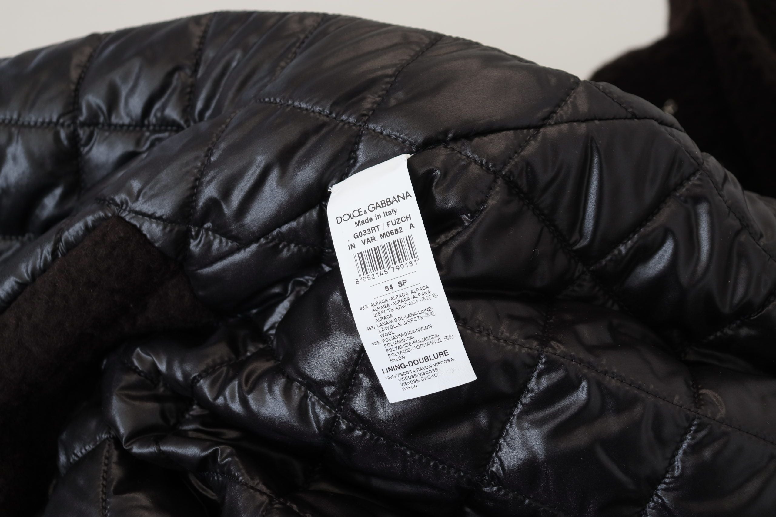 Dolce & Gabbana Schwarzer Alpaka Trenchcoat mit Knöpfen