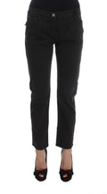 Costume National Schwarze Baumwoll-Capri-Cropped-Denim-Jeans