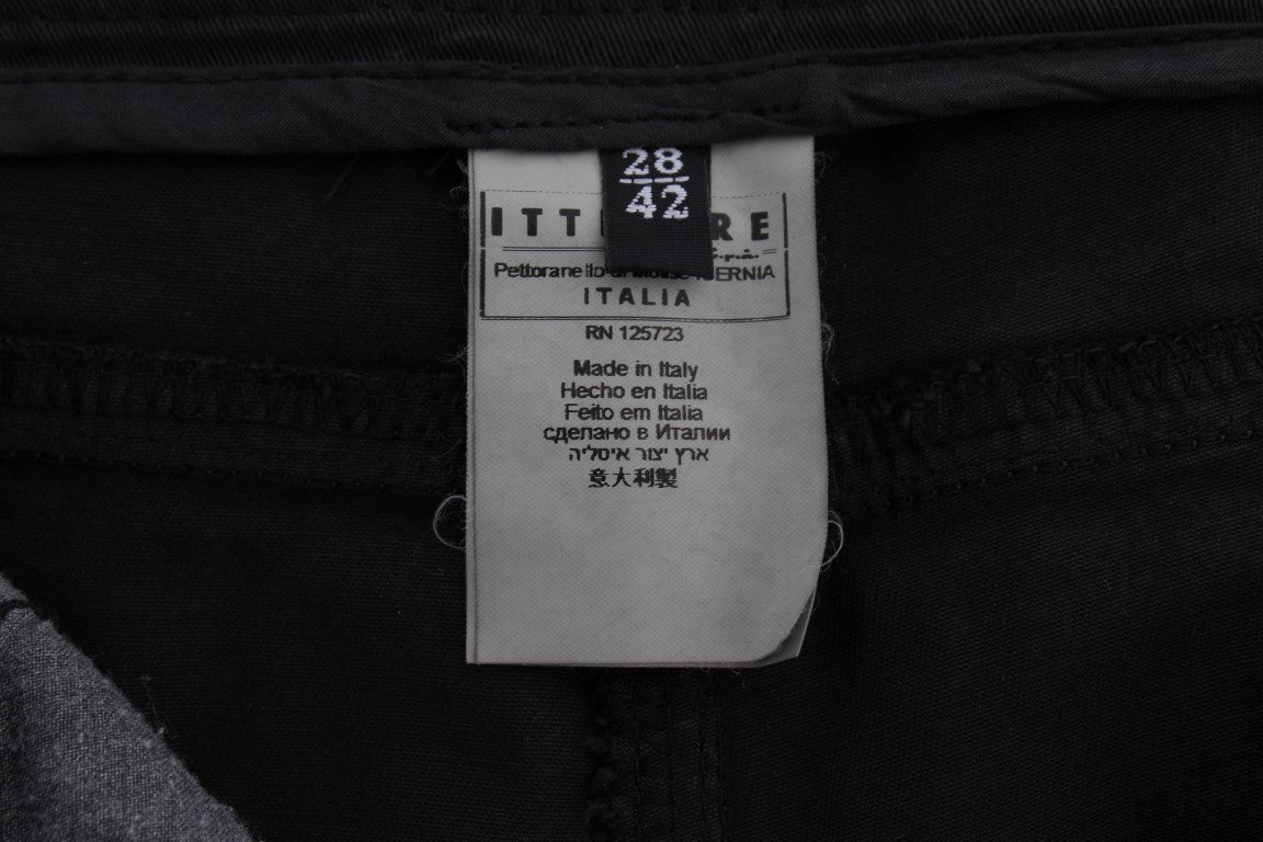 Costume National Schwarze Baumwoll-Capri-Cropped-Denim-Jeans