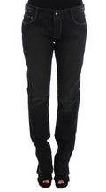 Ermanno Scervino Boyfriend Jeans aus Baumwolle mit blauer Waschung