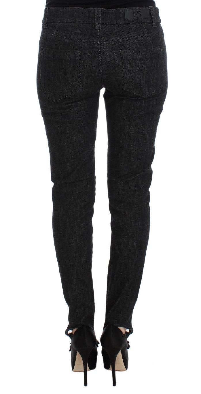 Ermanno Scervino Blaue Slim Fit Denim-Jeans aus Baumwolle