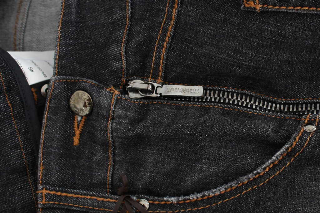 Ermanno Scervino Graue Slim Fit Denim-Jeans aus Baumwolle