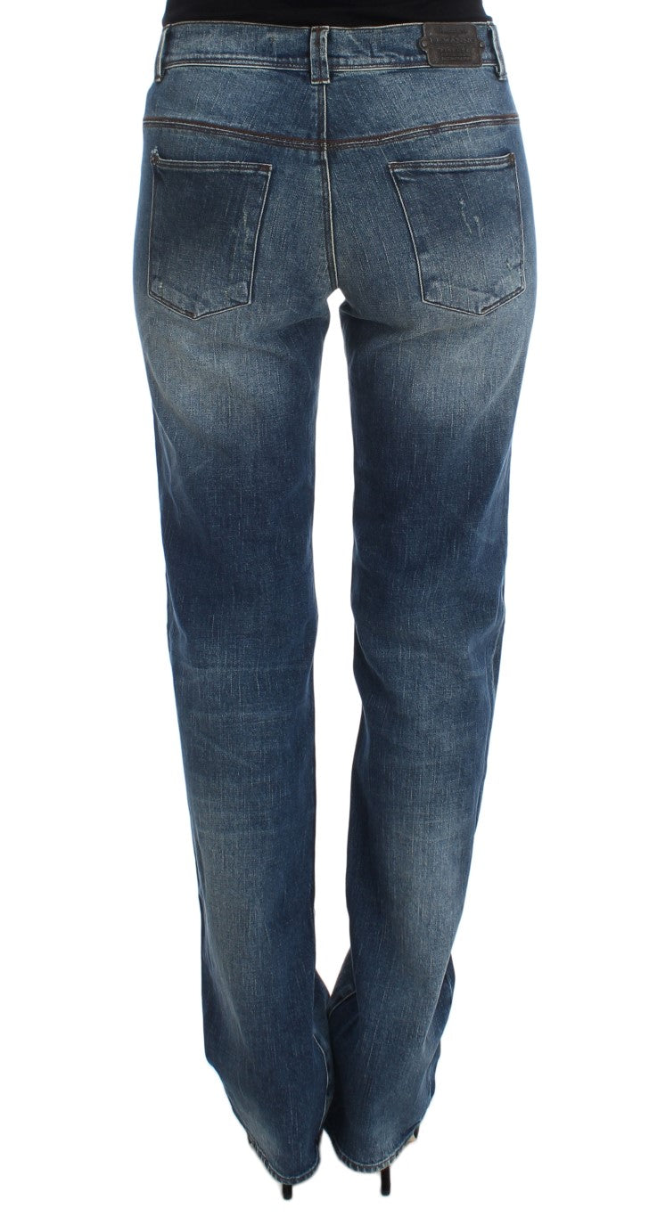 Ermanno Scervino Blaue Waschung Baumwollmischung Slim Fit Jeans
