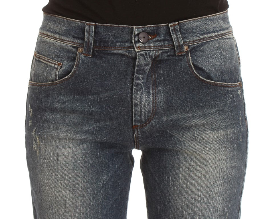 Ermanno Scervino Blaue Waschung Baumwollmischung Slim Fit Jeans