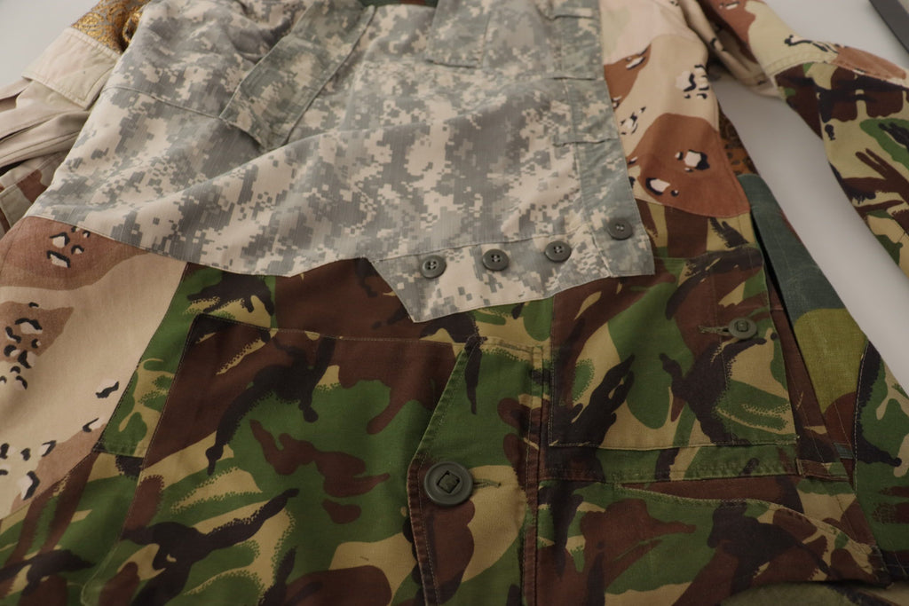 Dolce & Gabbana Multicolor Button Down Patchwork Hemd